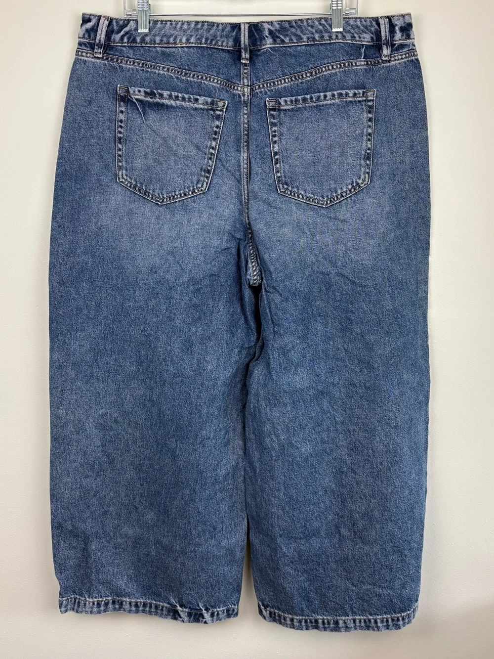 Lane Bryant Denim Wide Leg Jeans Size 18S Medium Blue Wash Clean Girl Minimalist - Picture 3 of 10